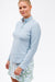 The Ava 1/4 Zip with Ruffle - Dusty Blue