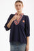 Tailgate Collection Eliza Top - Navy with Auburn Poppies