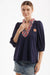 Tailgate Collection Eliza Top - Navy with Auburn Poppies