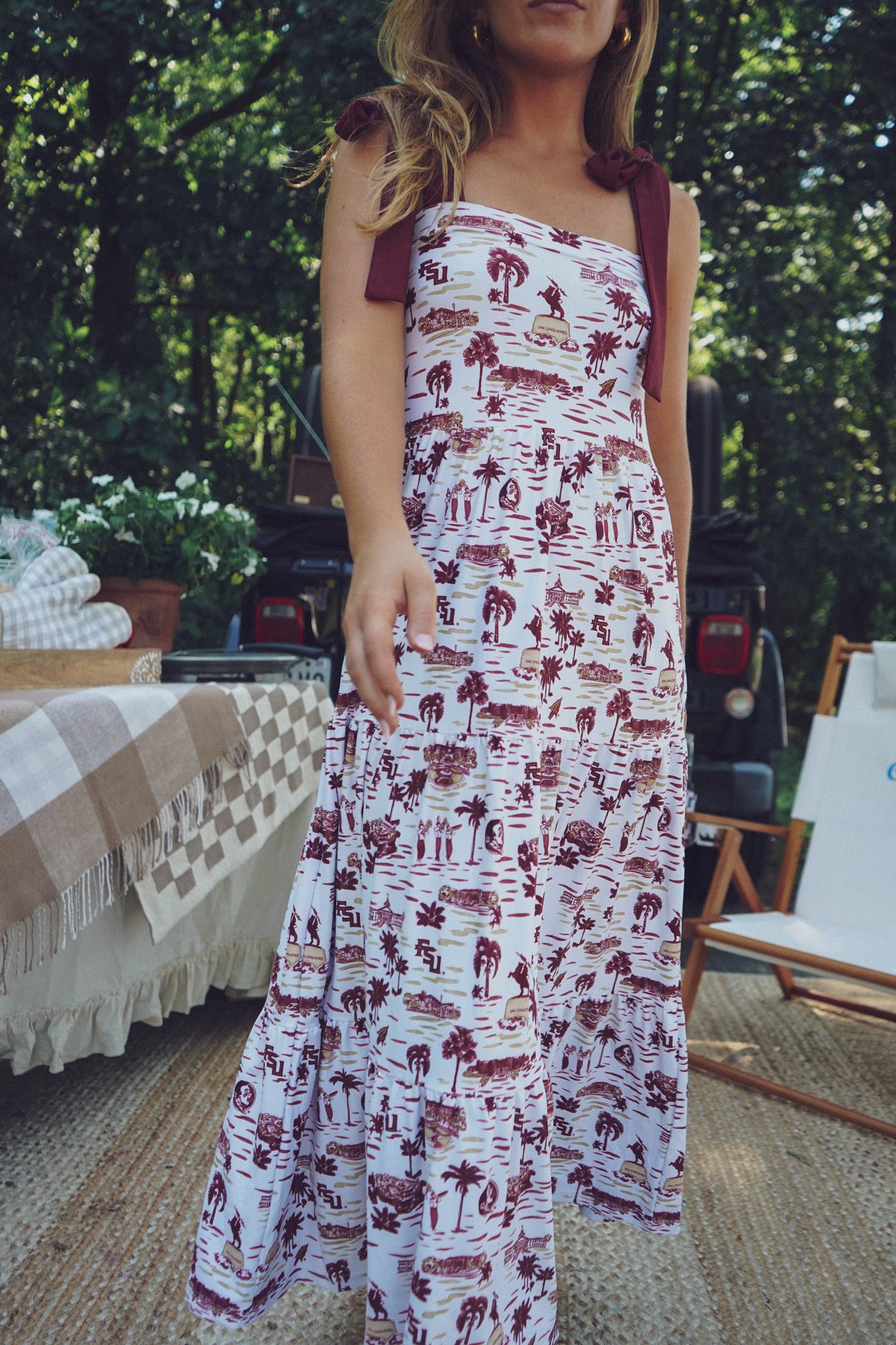 Tailgate Collection Sage Dress - Florida State Toile