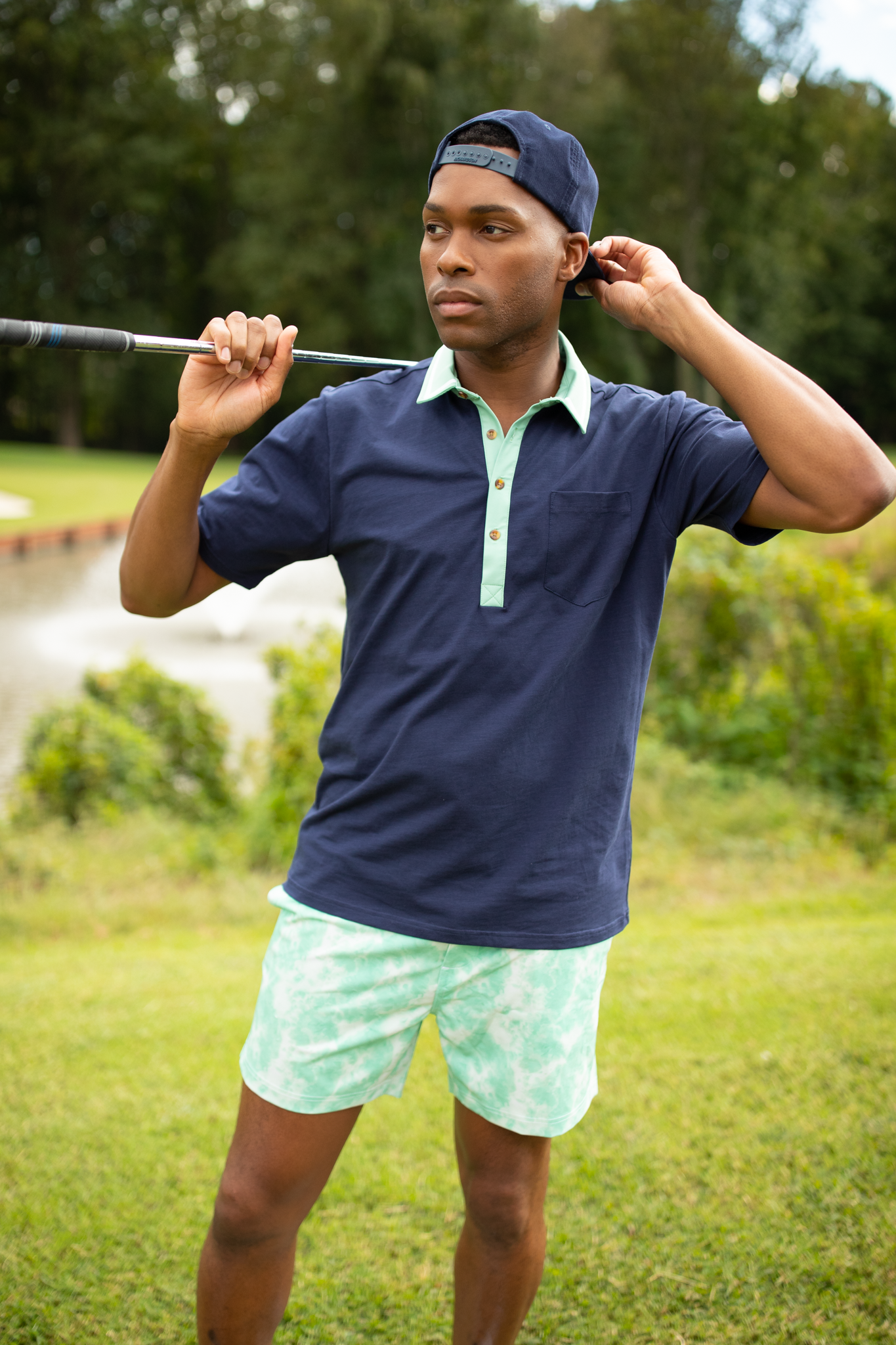 The Eastwood Polo - Navy w/ Green